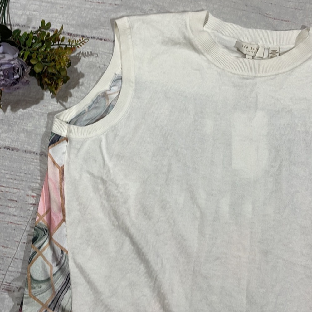 NWT Ted Baker London Clariey Sea of Clouds Back-Pleat Top Size Ted 4/ US 10 - Picture 6 of 15